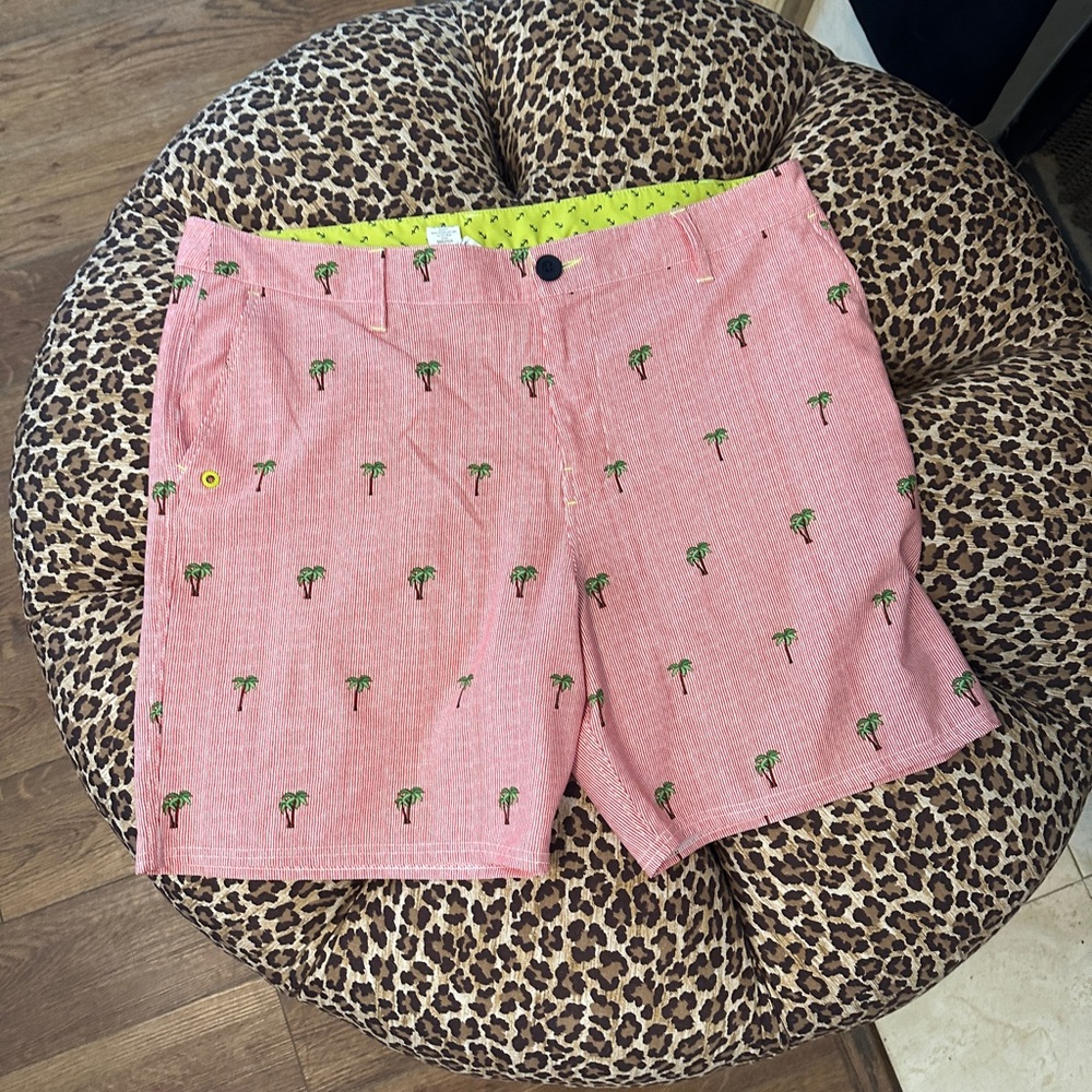 Sperry 38 Trunks Shorts Striped Palm Trees ￼
